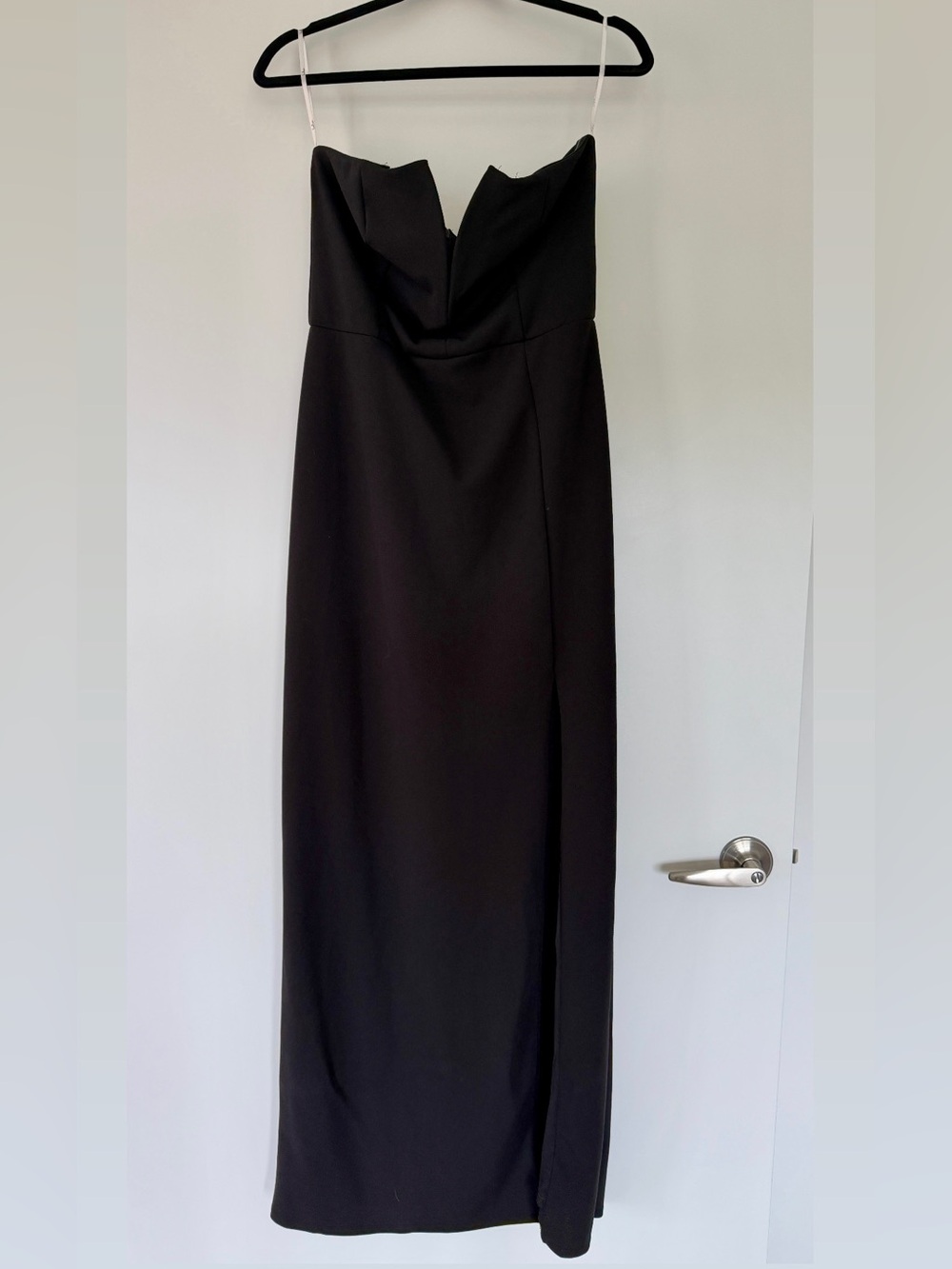 Lulus Black Strapless Maxi Dress w/ Slit – Size M – Worn Once
